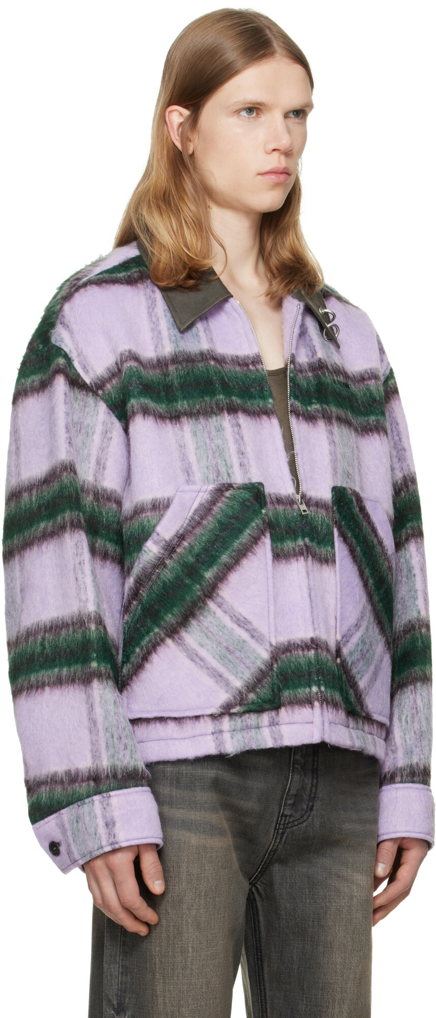 We11done Purple Check Pattern Jacket