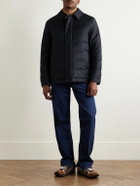 Yves Salomon - Quilted Green Storm System® Wool and Silk-Blend Twill Down Jacket - Blue