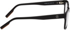 ZEGNA Black Shiny Rectangular Glasses
