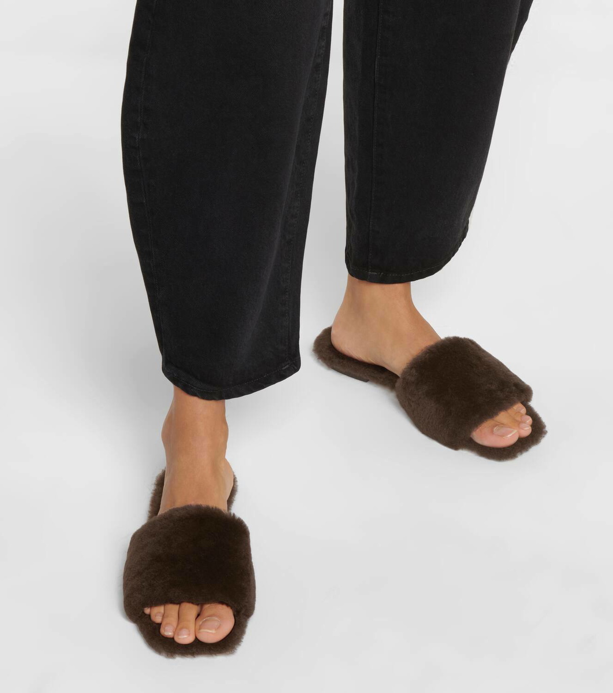 Aeyde Anna shearling slides