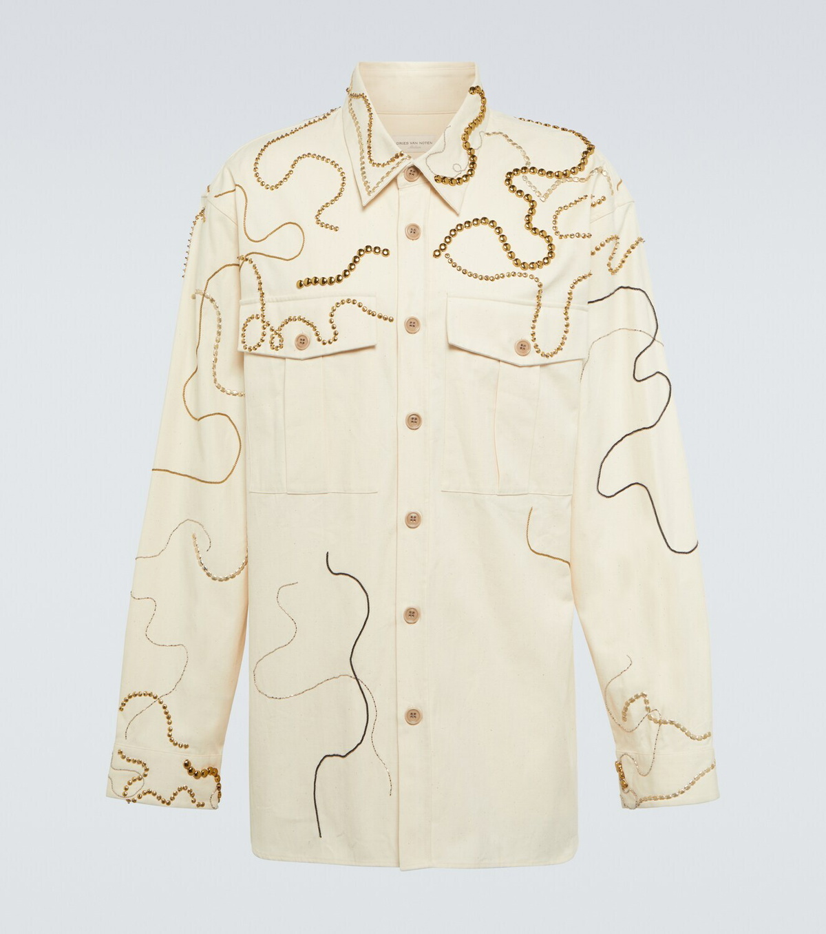 DRIES VAN NOTEN beaded wrap shirt