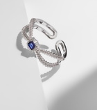 Yeprem Reign Supreme 18kt white gold bangle with diamonds and sapphire