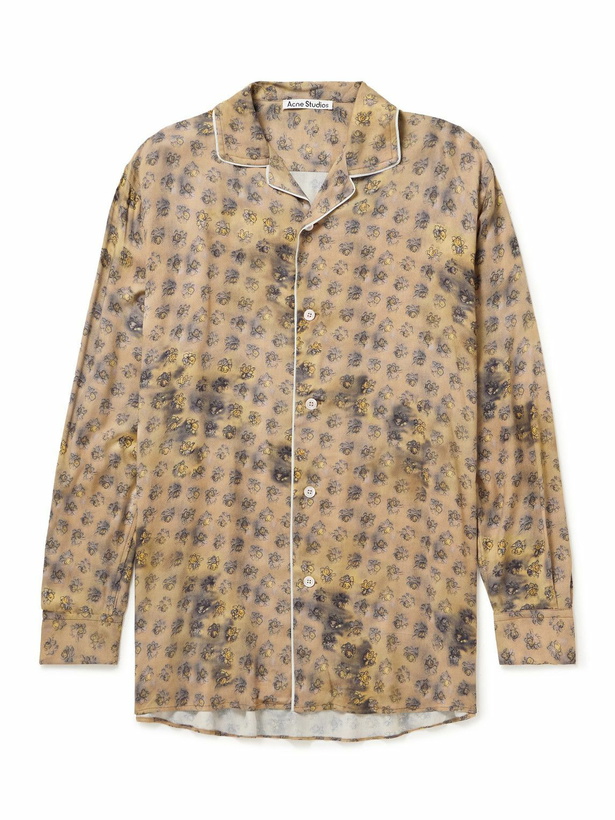 Photo: Acne Studios - Samper Camp-Collar Printed Satin Shirt - Neutrals