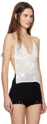SHUSHU/TONG White Embellished Corset Camisole