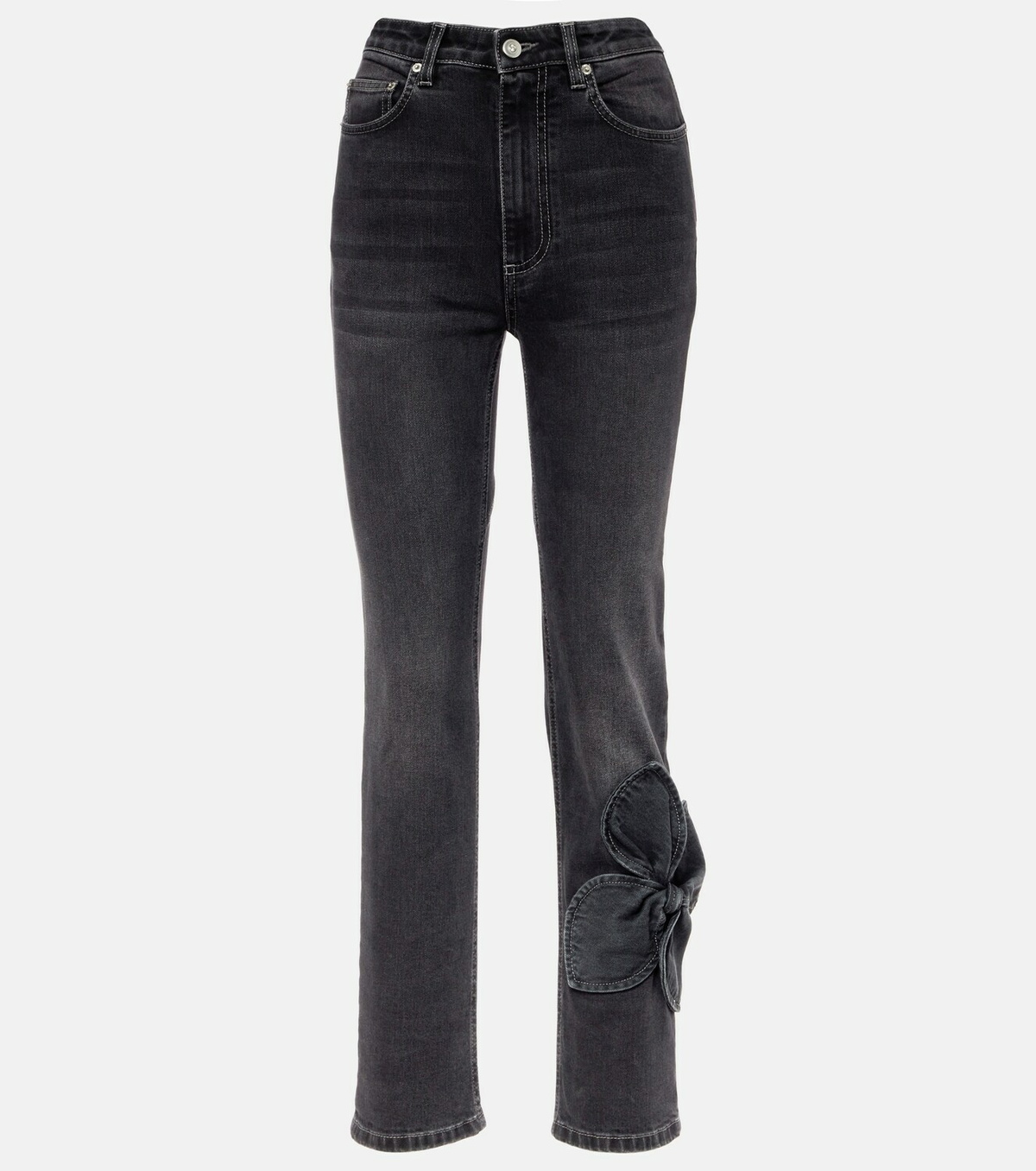 Area Bow-detail cropped straight jeans