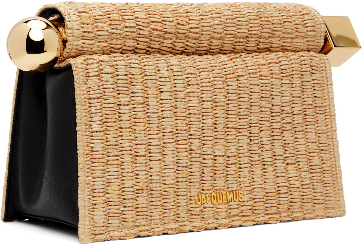 人気!JACQUEMUSベージュ La Croisiere The Rond Carreクラッチ JACQUEMUS Beige & Black La Croisière 'The Rond Carré' Pouch