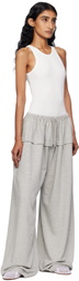 ALAÏA Gray Peplum Lounge Pants
