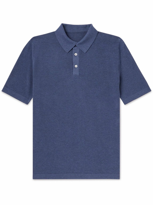 Photo: Anderson & Sheppard - Organic Cotton Polo Shirt - Blue