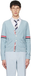 Thom Browne Blue Y-Neck Cardigan