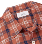 Mr P. - Camp-Collar Checked Tencel Shirt - Orange