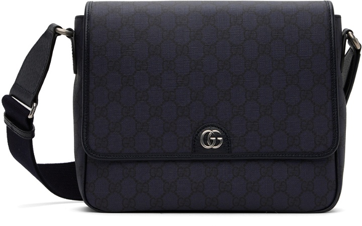 Photo: Gucci Navy Medium Ophidia GG Messenger Bag