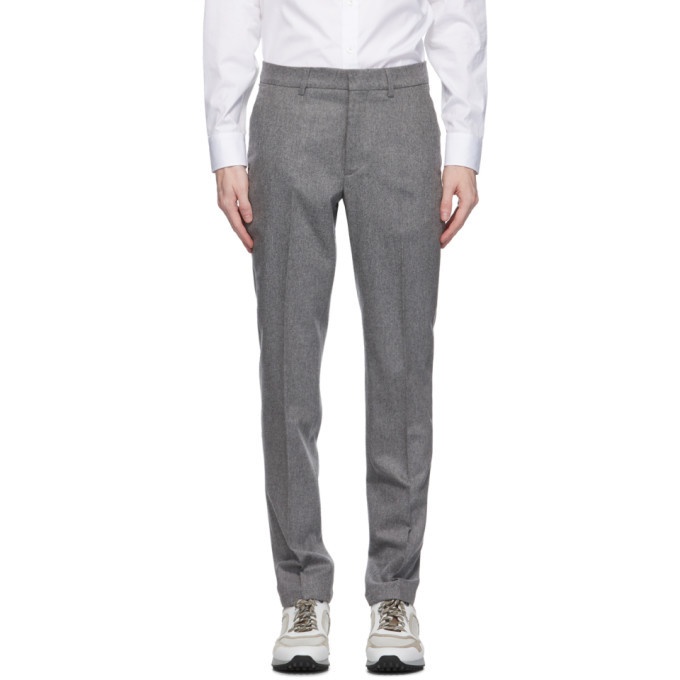 Photo: Dunhill Grey Wool Stretch Chinos