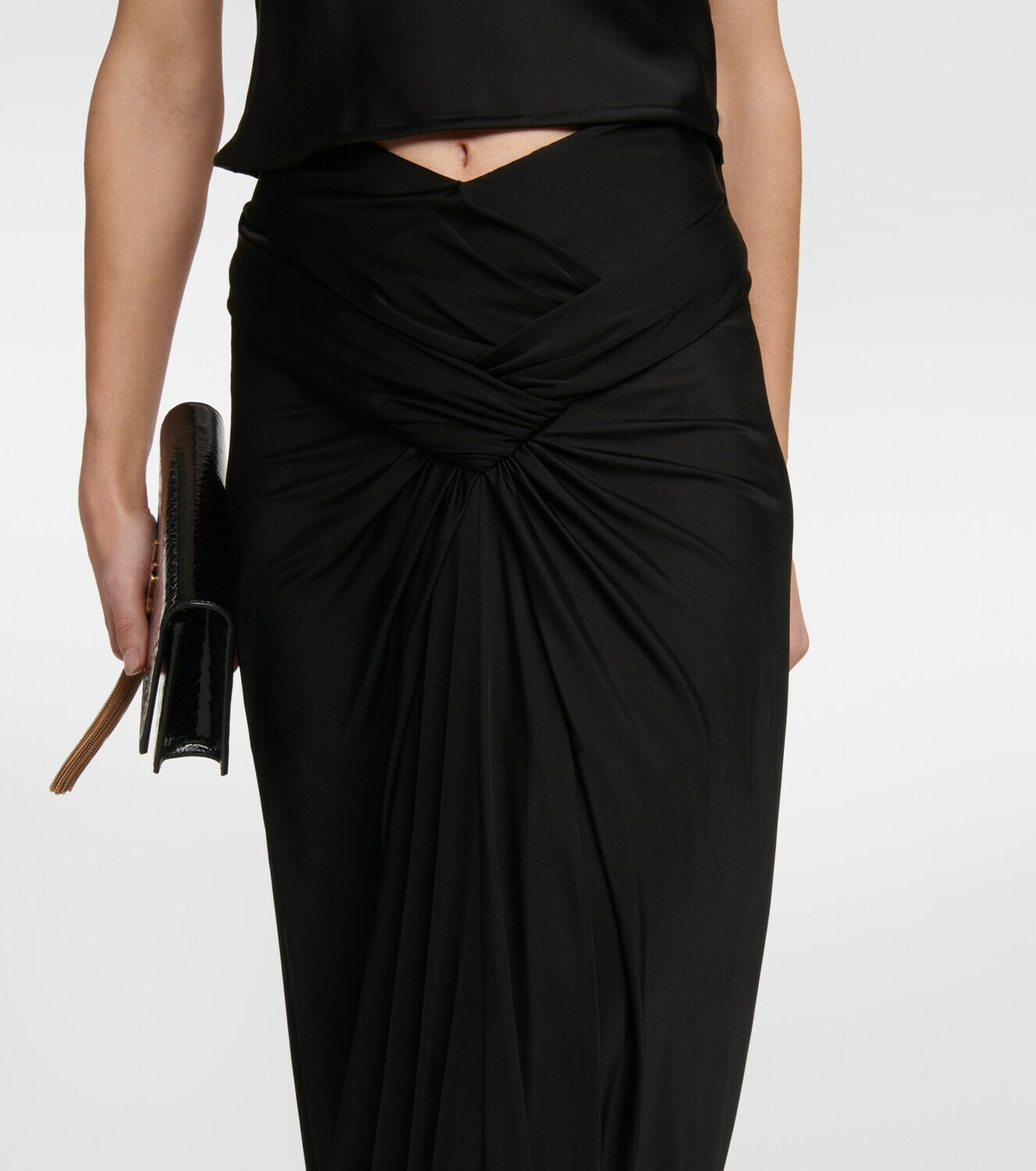 Saint Laurent Draped jersey maxi skirt Saint Laurent