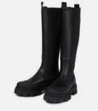 Ganni - Leather knee-high boots