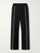 Kartik Research - Sultan Straight-Leg Embroidered Wool Trousers - Black