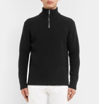 Officine Generale - Walt Slim-Fit Ribbed Merino Wool Half-Zip Sweater - Men - Black