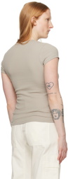 Filippa K Taupe Fine Rib T-Shirt