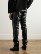 Fear of God - Logo-Appliquéd Straight-Leg Full-Grain Leather Trousers - Black