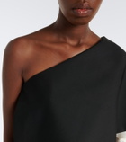 Róhe One-shoulder caped wool-blend top