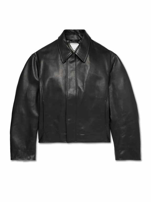 Photo: Bottega Veneta - Textured-Leather Blouson Jacket - Black