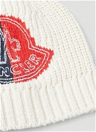 Knitted Logo Beanie Hat in White