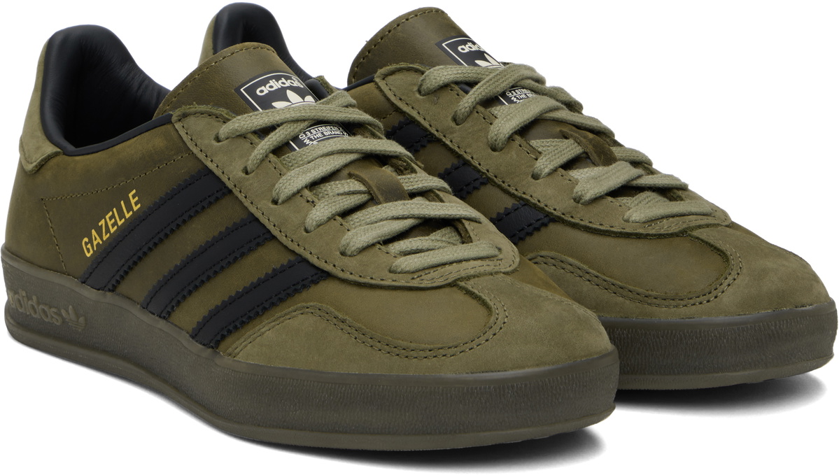 adidas gazelle silver green womens Adidas Gazelle ADV Shoes - Ecru Tint / Focus Olive / Gum main image 1
