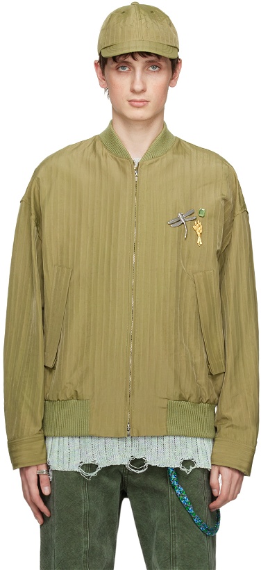 Photo: Song for the Mute Khaki Plant Bomber Jacket