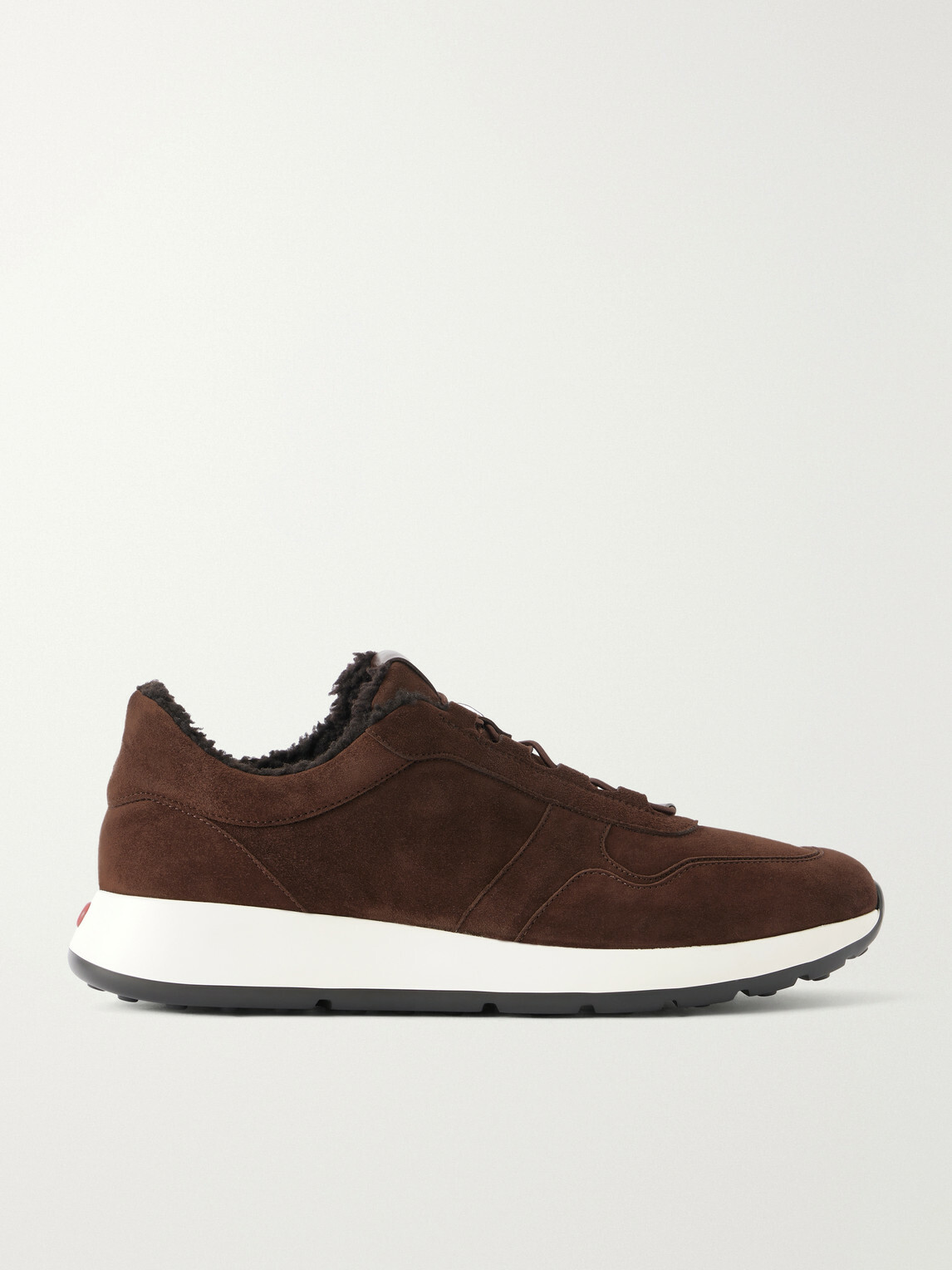 Tod's - Shearling-Lined Suede Sneakers - Brown
