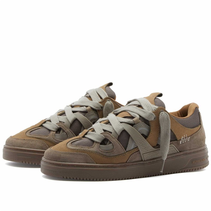 Photo: Represent Men's Bully Leather Sneakers in Washed Taupe