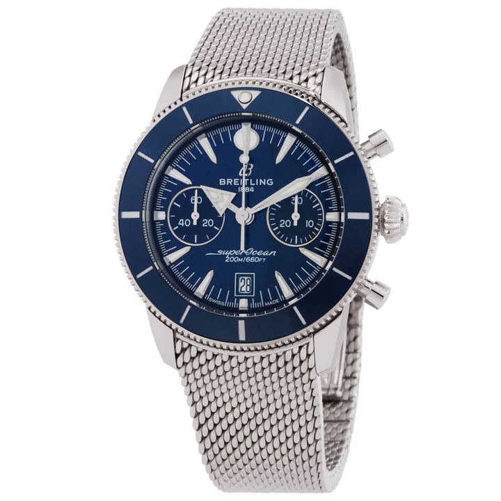 Photo: Breitling Superocean Chronograph Automatic Chronometer Blue Dial Mens Watch AB0156161C1A1
