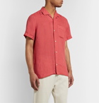 Incotex - Jake Camp-Collar Linen Shirt - Red
