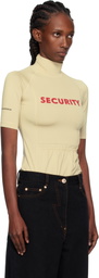 Pushbutton Yellow 'Security' Pocket Top