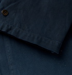 visvim - Paint-Splattered Embroidered Cotton-Twill Coat - Men - Navy