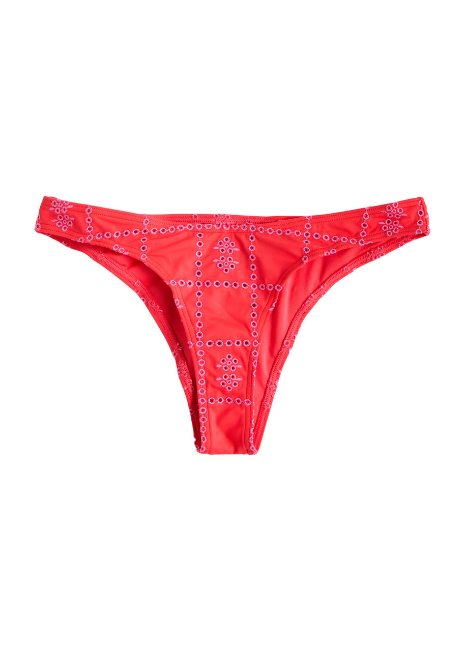 Damson Madder Embroidered Bikini Briefs Red