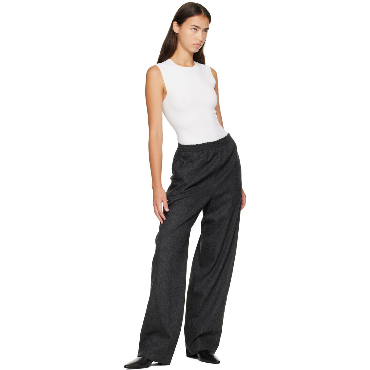 Jil Sander White Ribbed Bodysuit