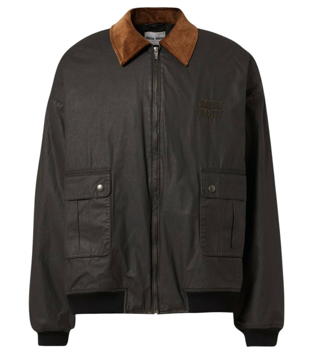 【Miu Miu】KNIT AND POPLIN FULL-ZIP JACKET ポプリン bg_4781138_100404_m