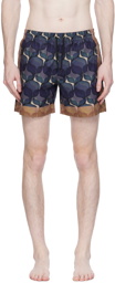 Dries Van Noten Blue Print Swim Shorts