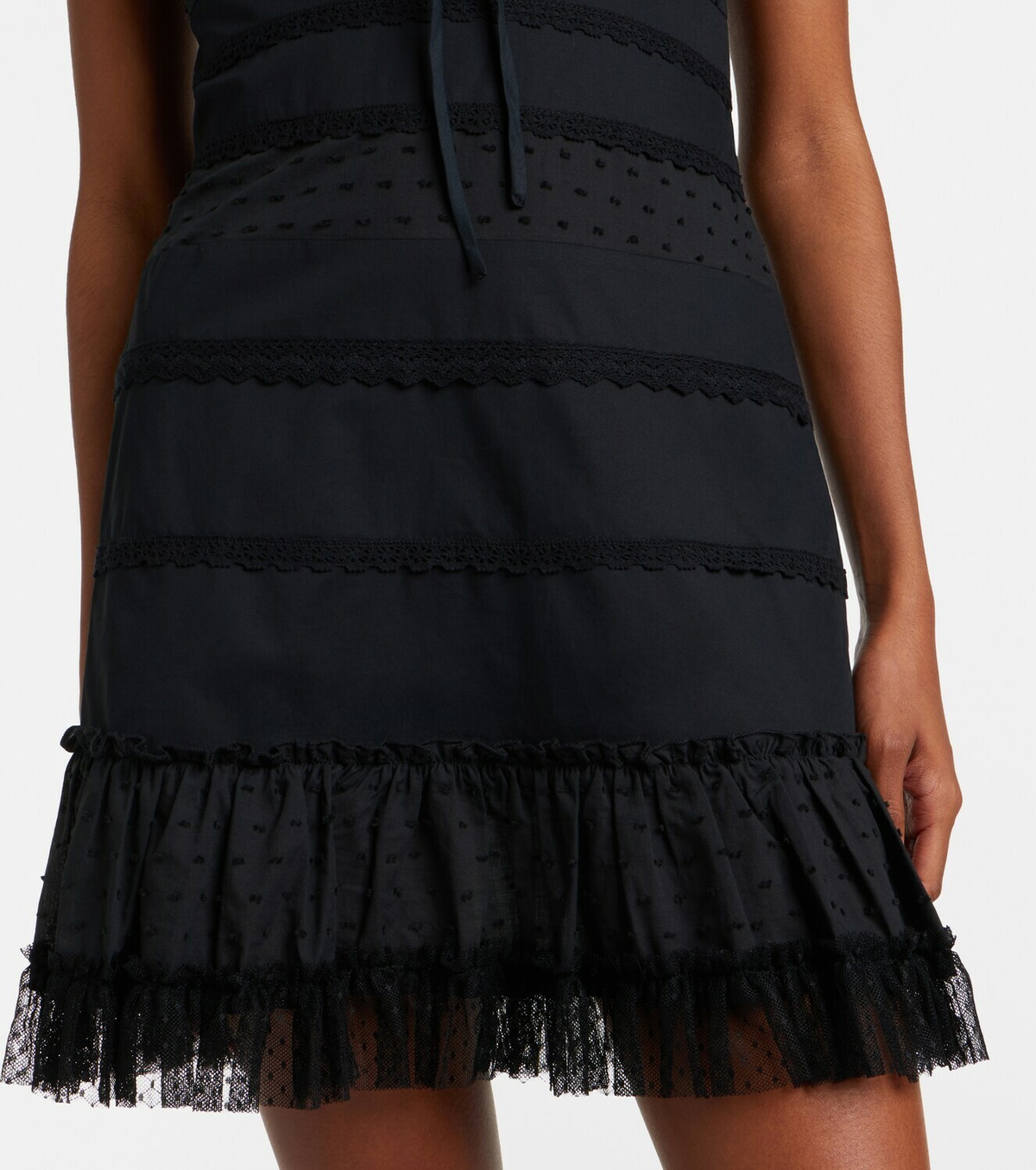 Staud Halie ruffled cotton-blend poplin minidress