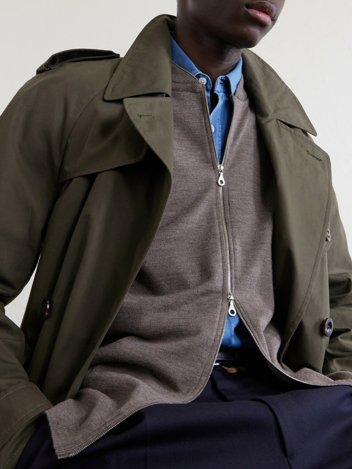 John Smedley - Maclean Merino Wool Zip-Up Sweater - Gray