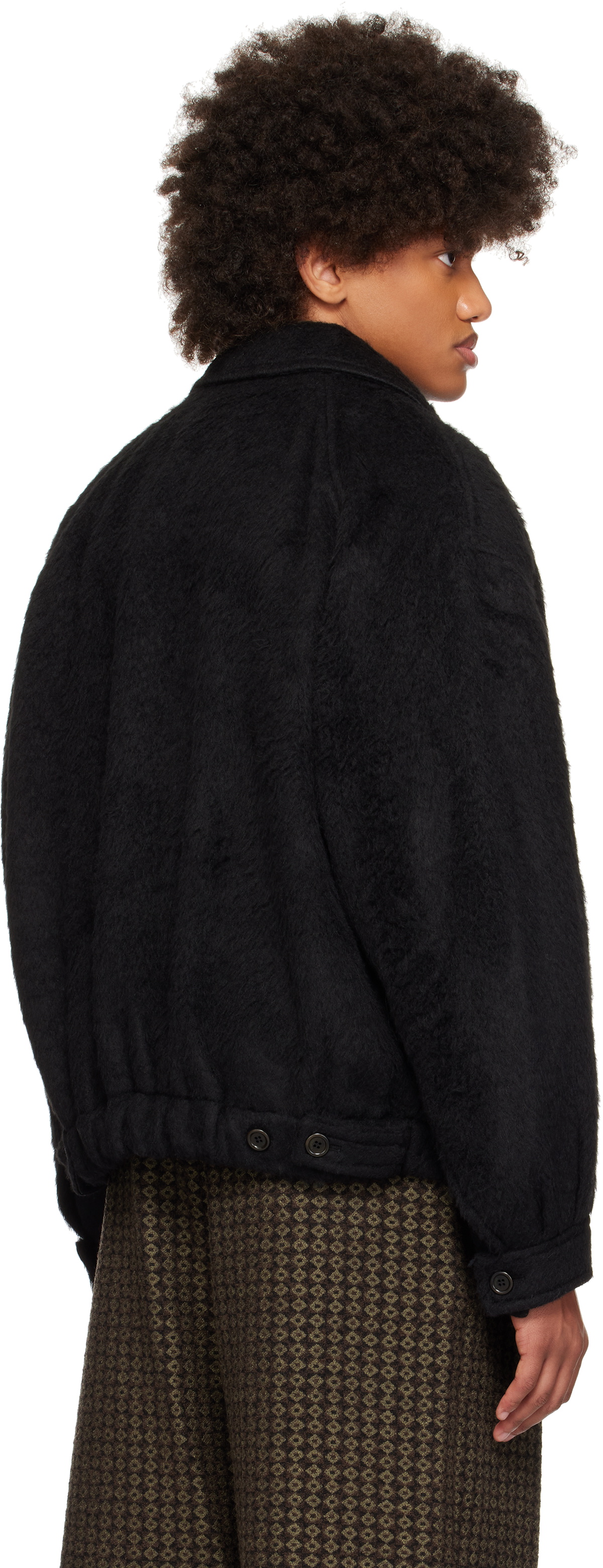 Hairy Knit Jacket Black