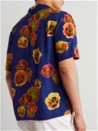 Rag & Bone - Avery Convertible-Collar Floral-Print Crepe Shirt - Blue