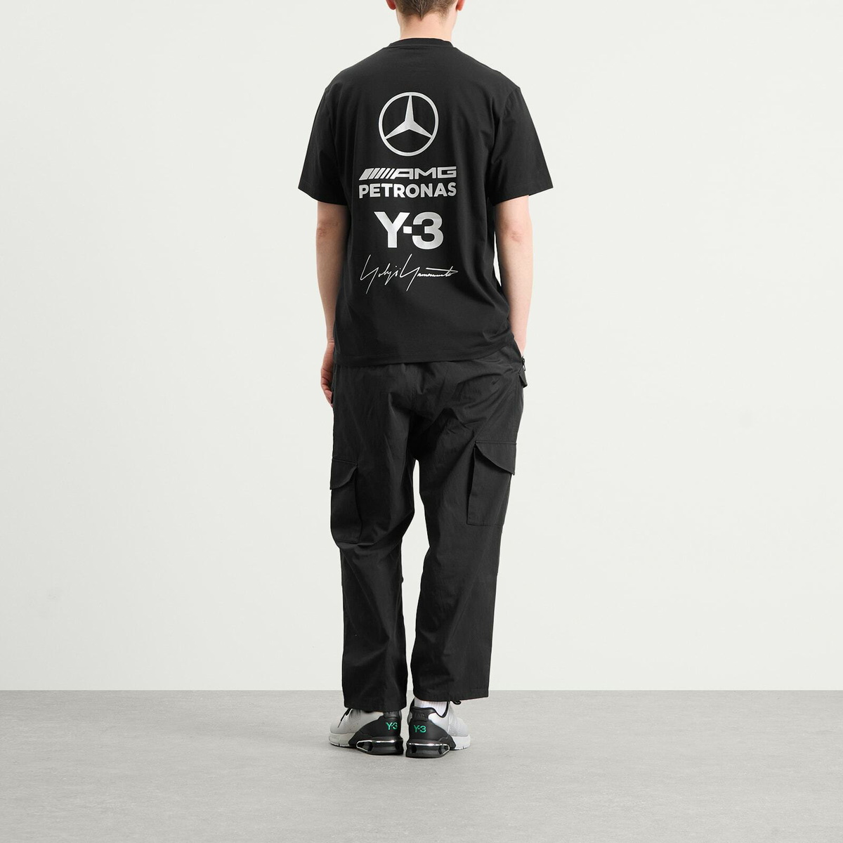 Y-3 Men's x Mercedes F1 Logo Short Sleeve T-Shirt in Black