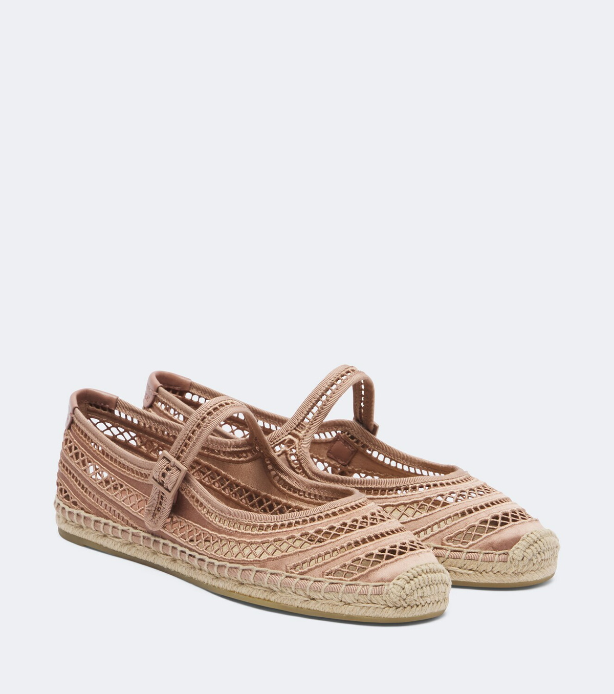 Tory Burch Open Weave Mary Jane satin espadrilles