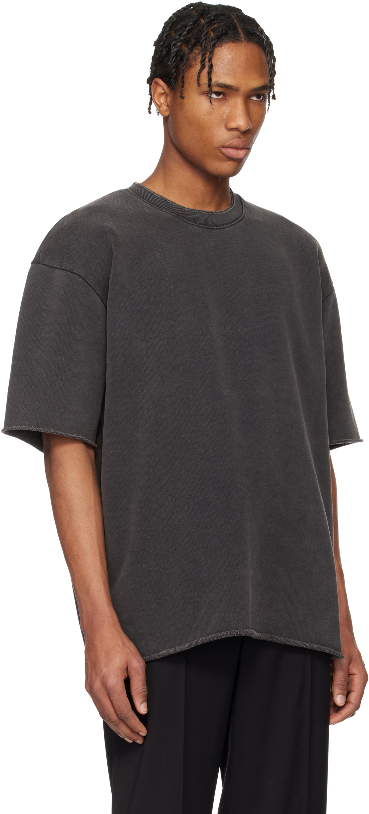 Helmut Lang Black Garment-Dyed Upstate T-shirt Helmut Lang Helmut Lang Black Garment-Dyed Upstate T-shirt Helmut Lang