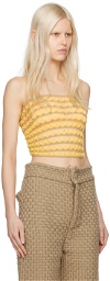 Isa Boulder SSENSE Exclusive Yellow & Beige Lacey Tube Top