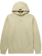 FEAR OF GOD - Logo-Flocked Fleece-Back Cotton-Jersey Hoodie - Green