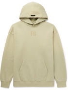 FEAR OF GOD - Logo-Flocked Fleece-Back Cotton-Jersey Hoodie - Green