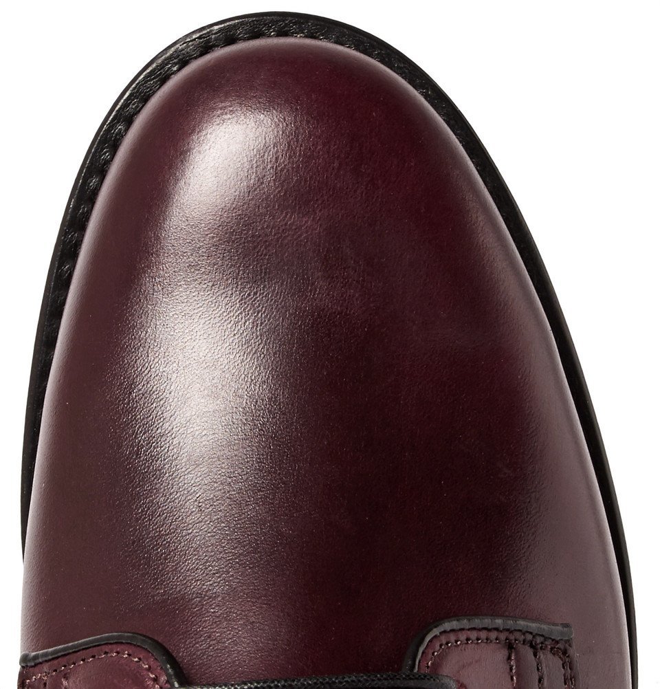 Viberg - Leather Derby Boots - Men - Burgundy