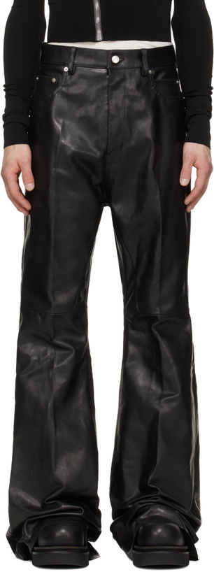 Photo: Rick Owens Black Tower Bolan Bootcut Leather Pants