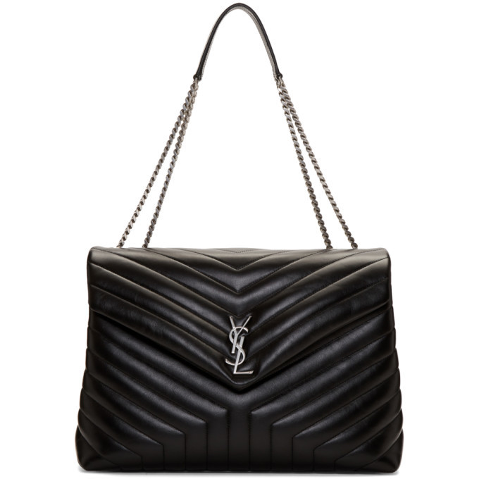 Buy Saint Laurent Women's LOULOU Small Black Y-Sewn Leather Chain